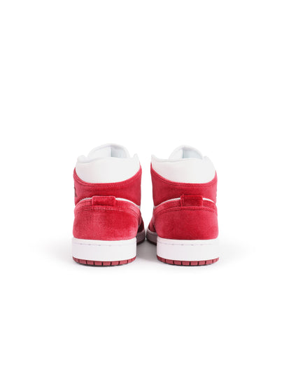 Air Jordan Womens 1 Mid SE - White/Team Red