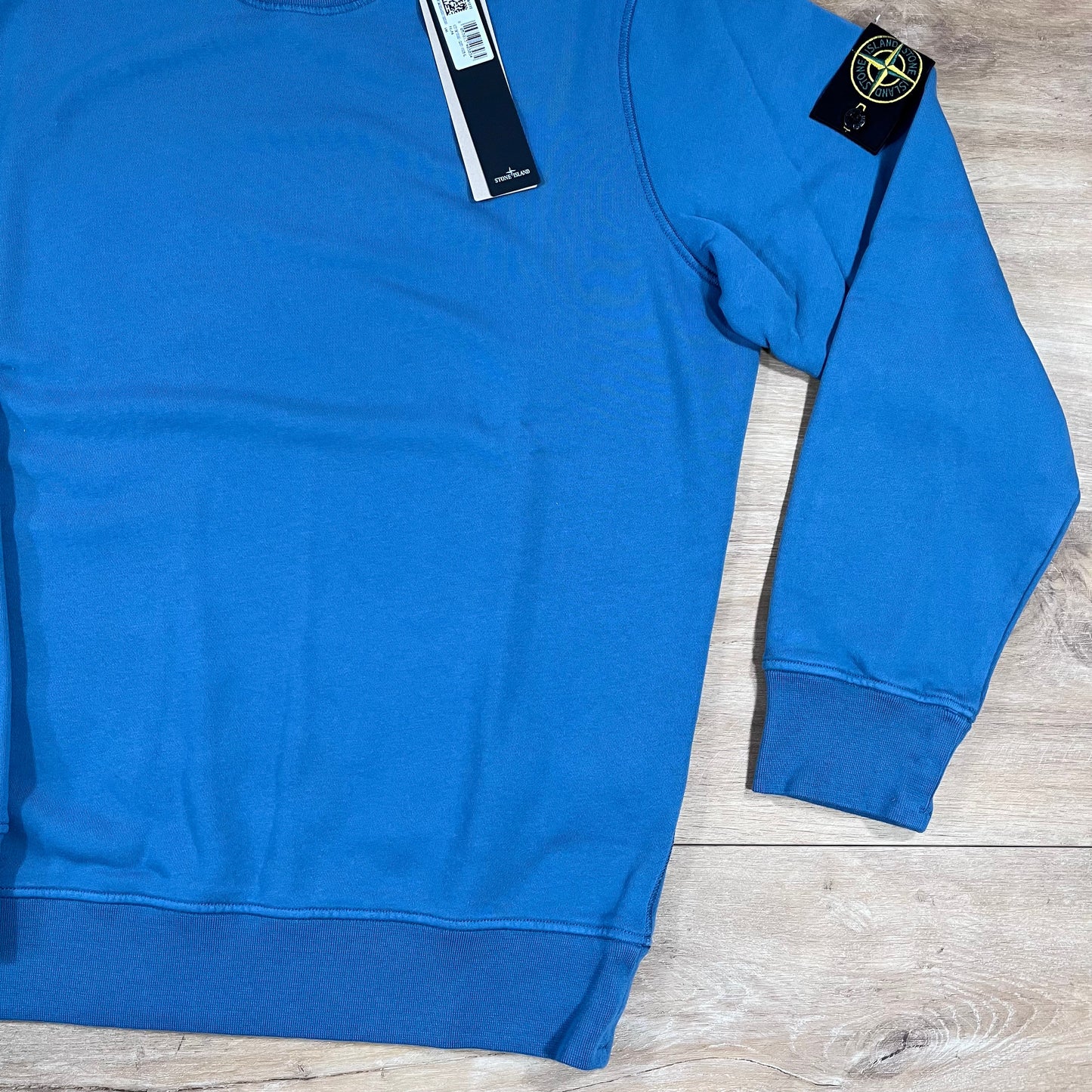 Stone Island Organic Cotton Fleece Crewneck Sweatshirt in Steel Blue