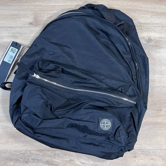 Stone Island Coated Nylon Metal Backpack in Black