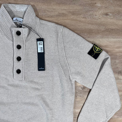 Stone Island Lambswool Half-Zip Jumper in Desert