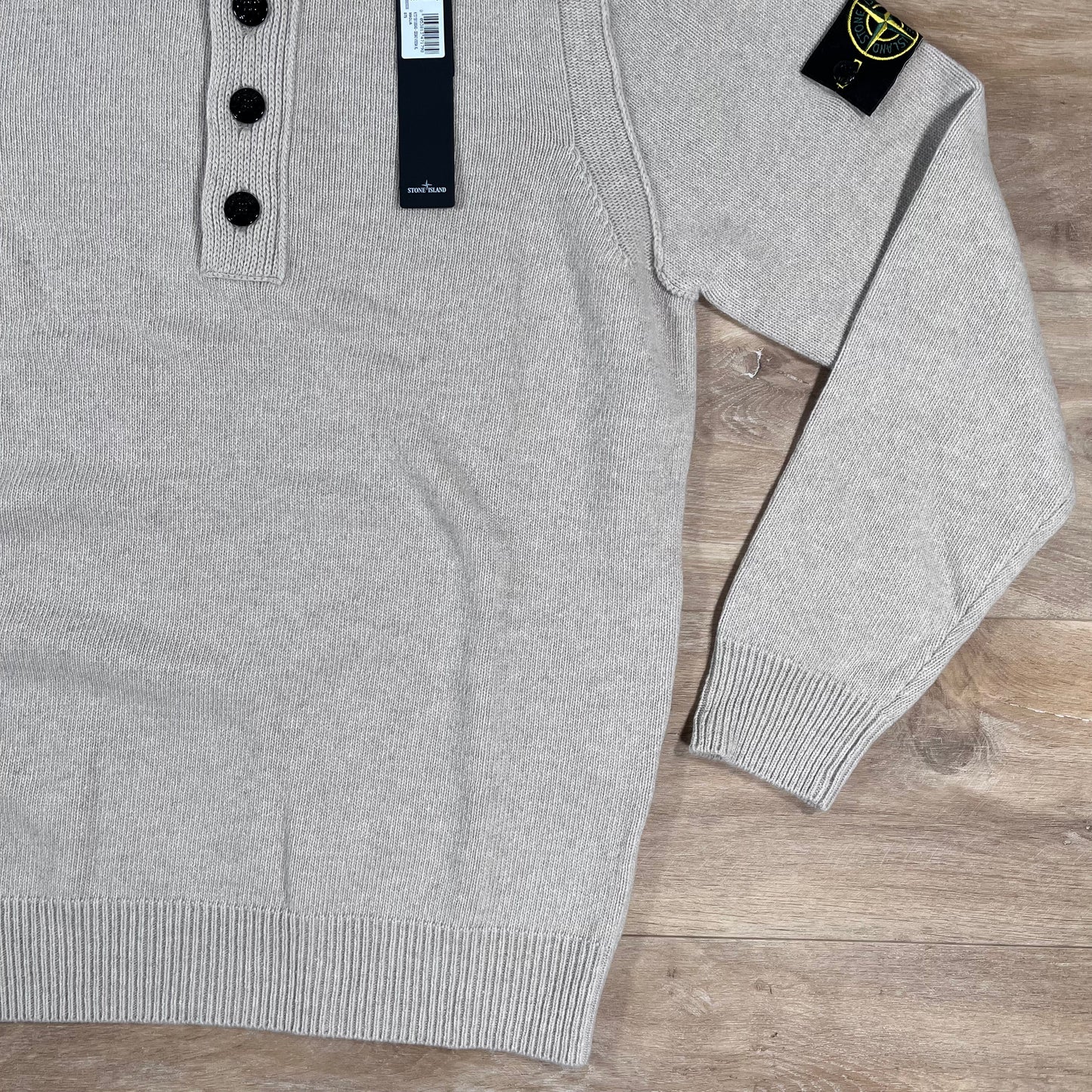 Stone Island Lambswool Half-Zip Jumper in Desert