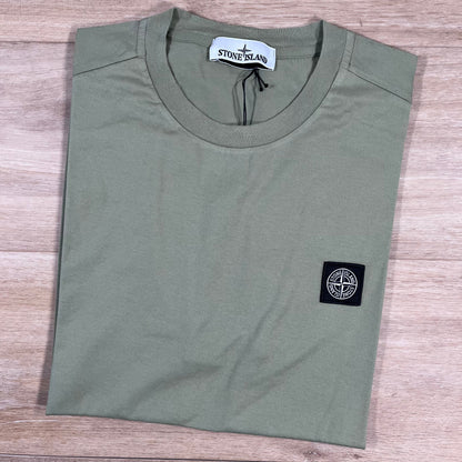 Stone Island Patch Logo T-Shirt in Sage Green