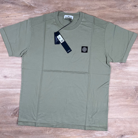 Stone Island Patch Logo T-Shirt in Sage Green