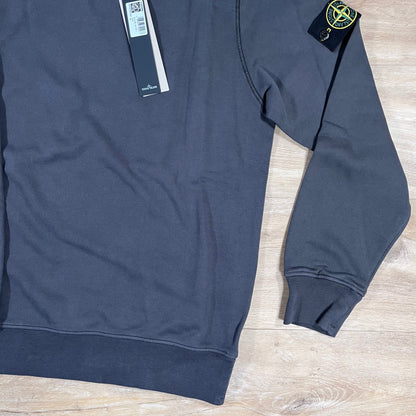 Stone Island Organic Cotton Fleece Crewneck Sweatshirt in Lead Grey