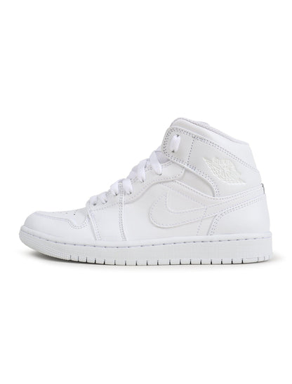 Air Jordan Mens 1 Mid - Triple White