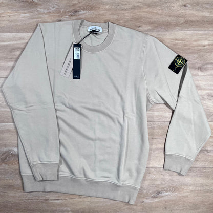 Stone Island Organic Cotton Fleece Crewneck Sweatshirt in Desert