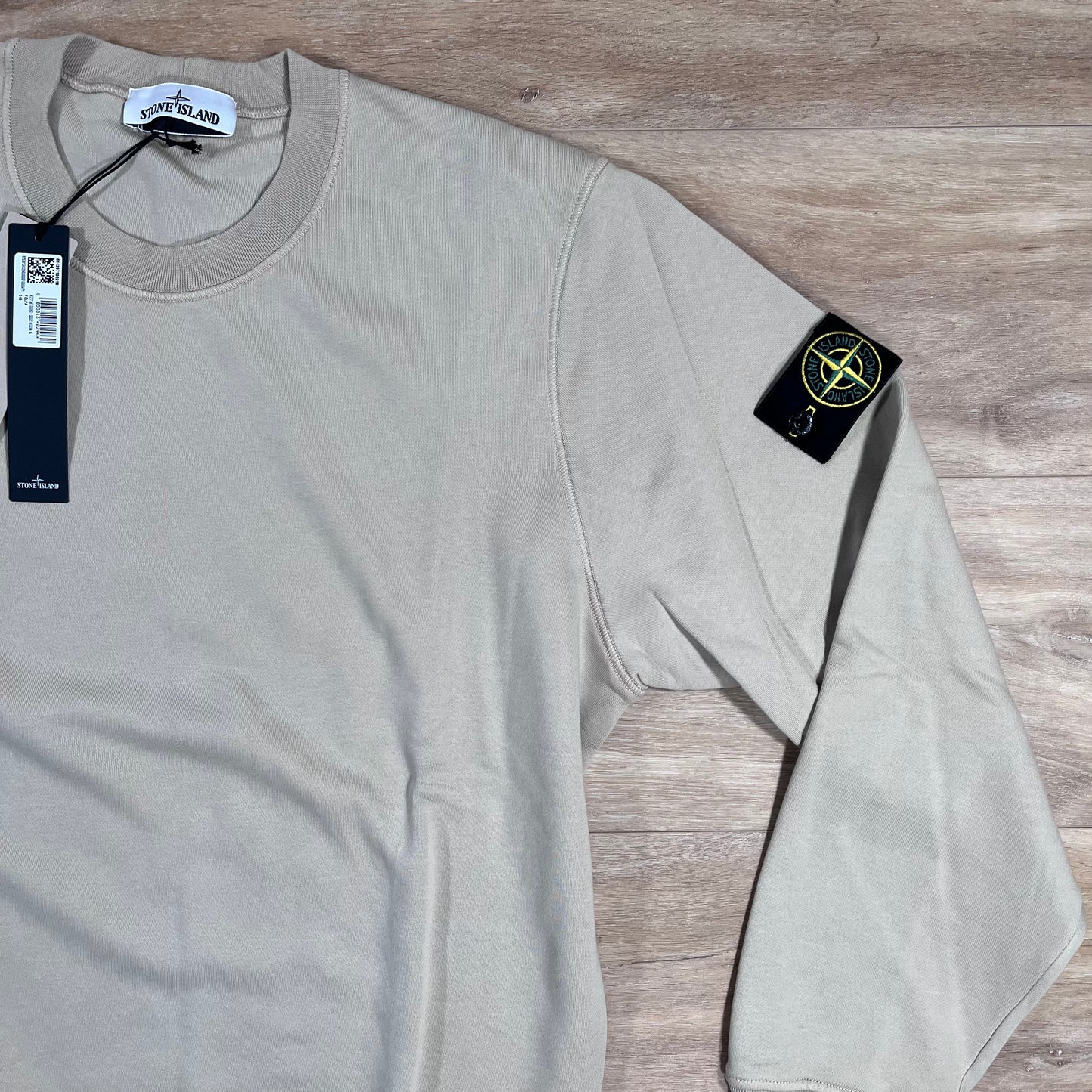 Stone Island Organic Cotton Fleece Crewneck Sweatshirt in Desert