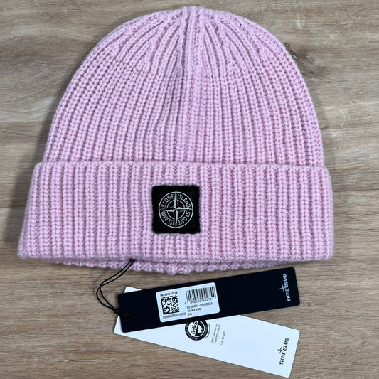 Stone Island RWS Geelong Wool Beanie in Pink
