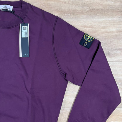 Stone Island Organic Cotton Fleece Crewneck Sweatshirt in Amaranth