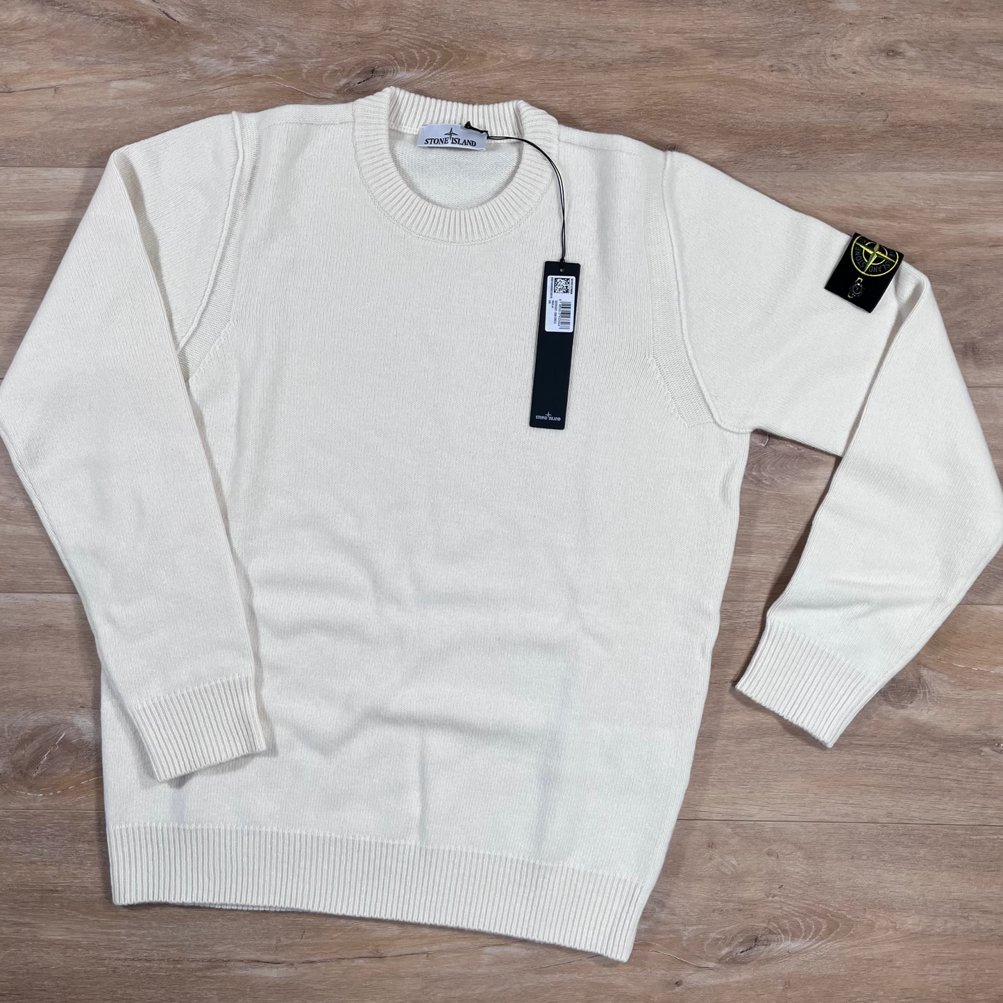 Stone Island Lambswool Crewneck Jumper in Ivory