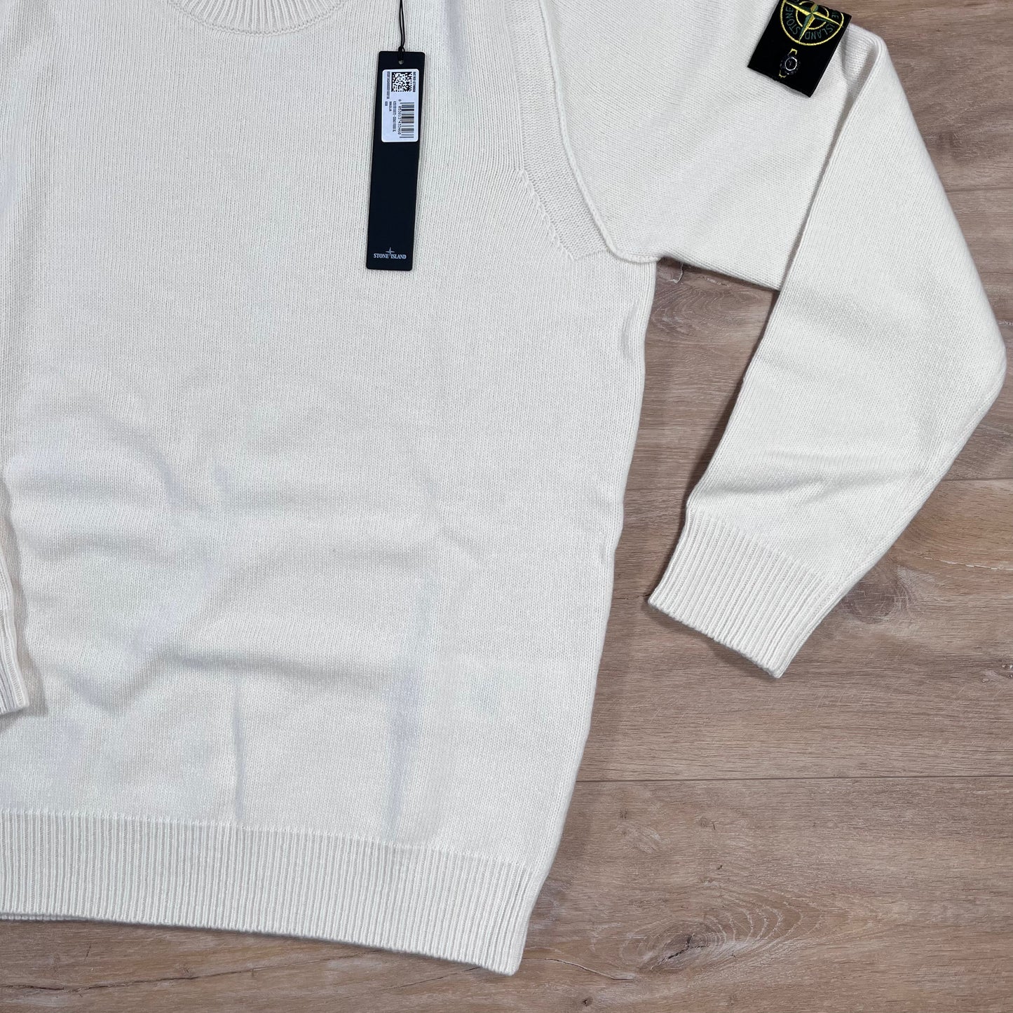 Stone Island Lambswool Crewneck Jumper in Ivory