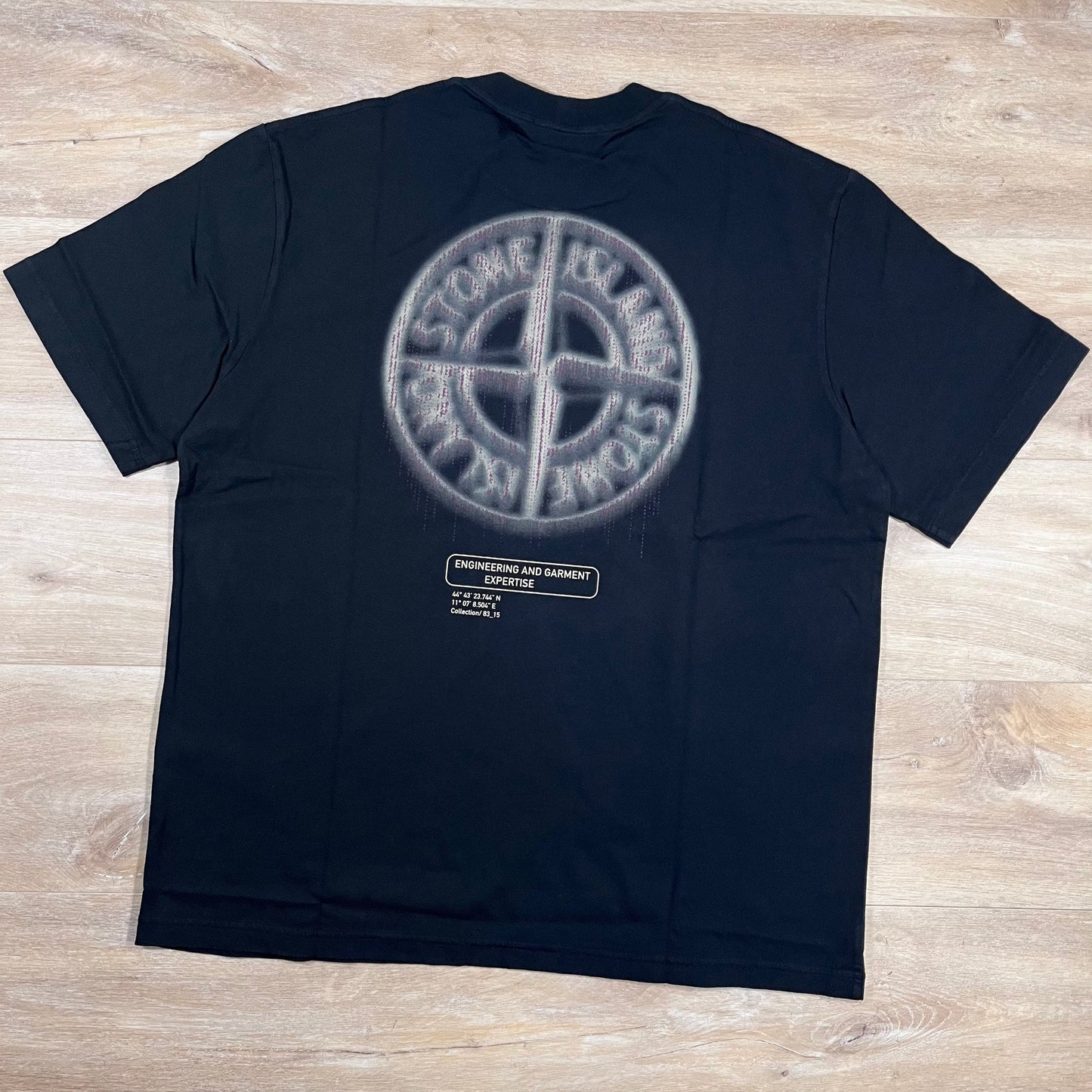 Stone Island 'Bleeding Numbers' Print T-Shirt in Black