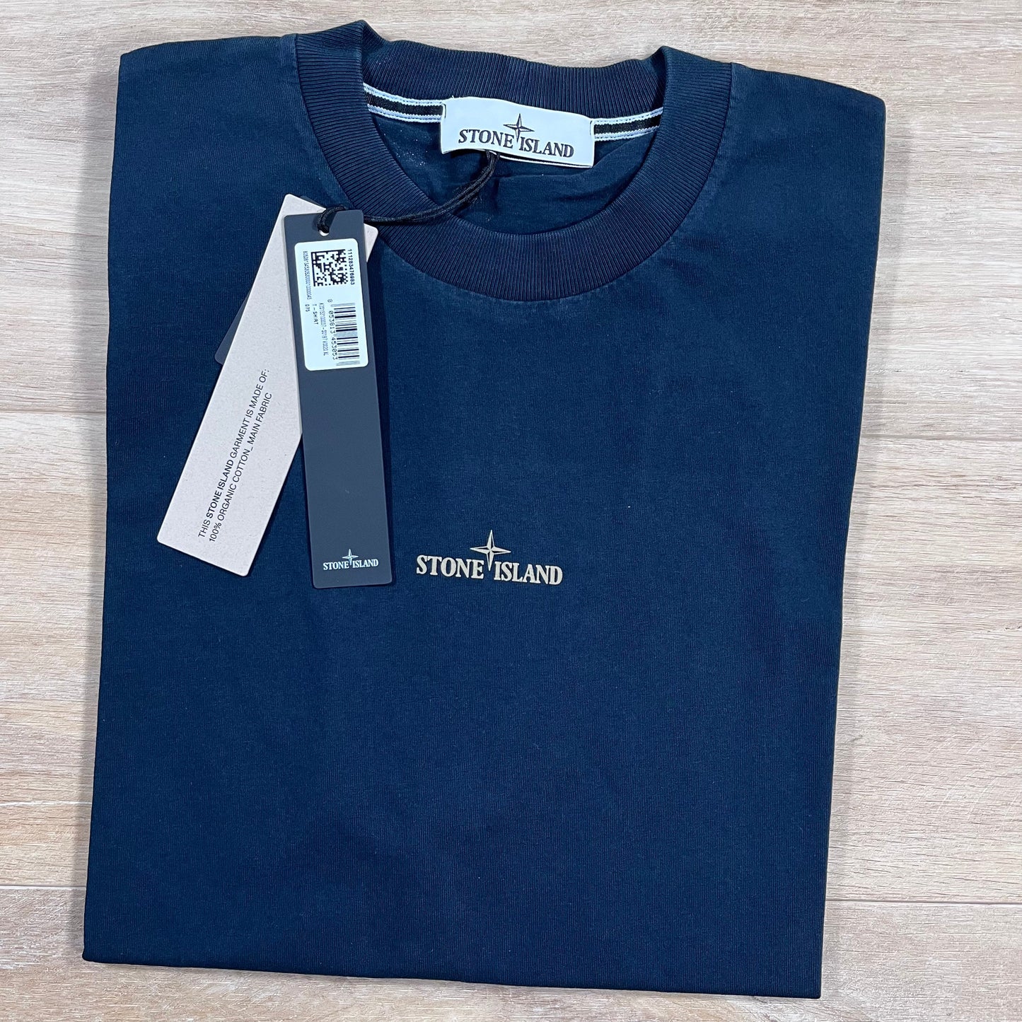 Stone Island 'Bleeding Numbers' Print T-Shirt in Navy