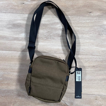 Stone Island Resin Treated Cordura 1500 Pouch Bag in Olive