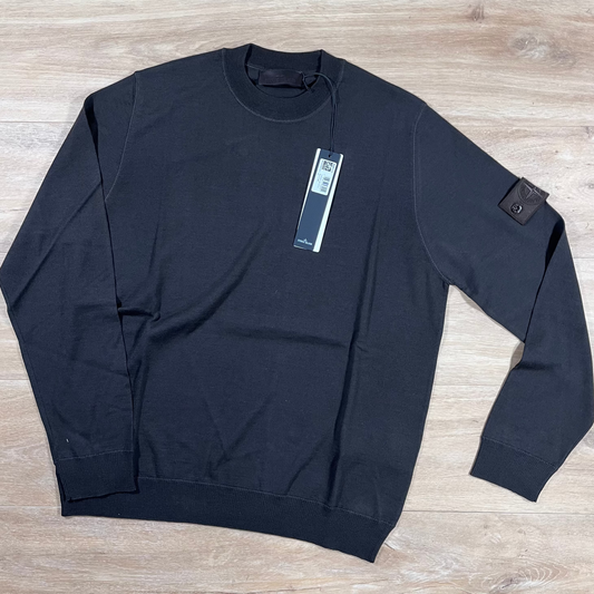 Stone Island Ghost Pure Light RWS Wool Crewneck Jumper in Dark Brown