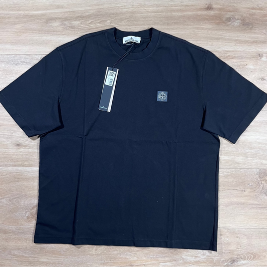 Stone Island Combed Organic Patch Logo T-Shirt in Black