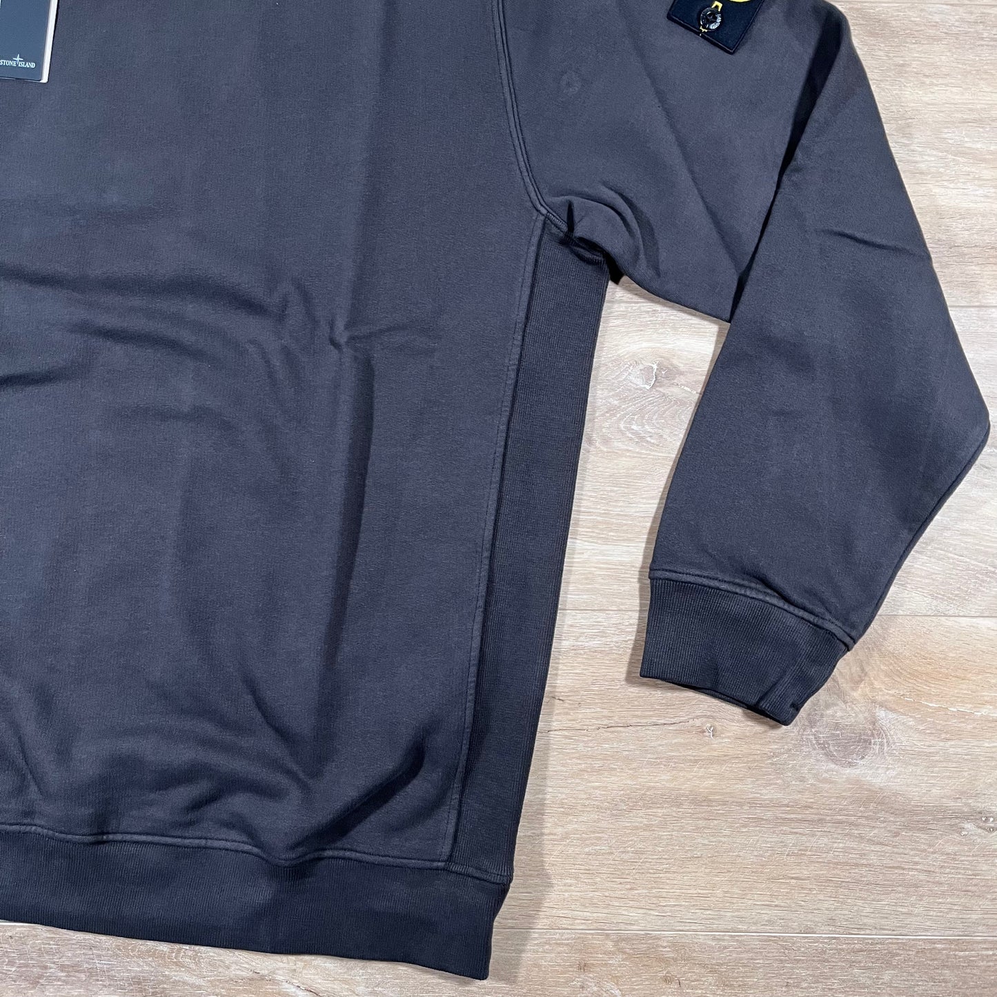 Stone Island Brushed Organic Cotton Fleece Crewneck Sweatshirt in Lead Grey