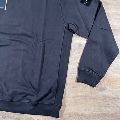 Stone Island Brushed Organic Cotton Fleece Crewneck Sweatshirt in Lead Grey