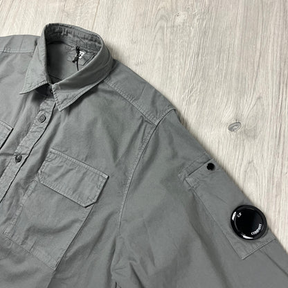 CP Company Button Overshirt - Smoked Pearl