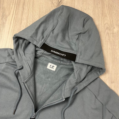 CP Company Raised Fleece Zip Hoodie - Stormy