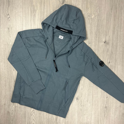 CP Company Raised Fleece Zip Hoodie - Stormy