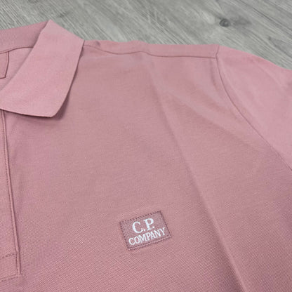 CP Company Piquet Polo Shirt - Misty Rose