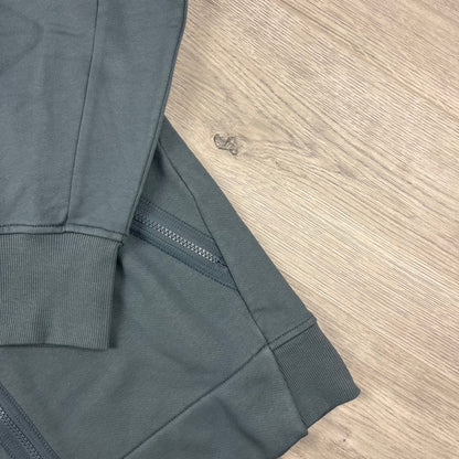 CP Company Raised Fleece Goggle Hoodie - Stormy