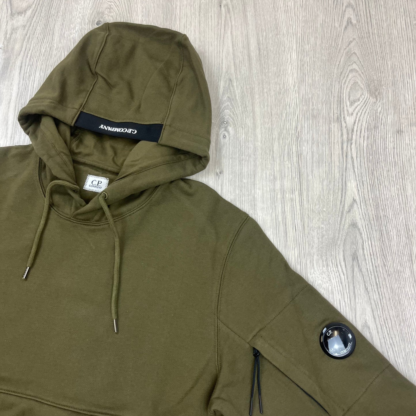 CP Company Raised Fleece Hoodie - Ivy Green