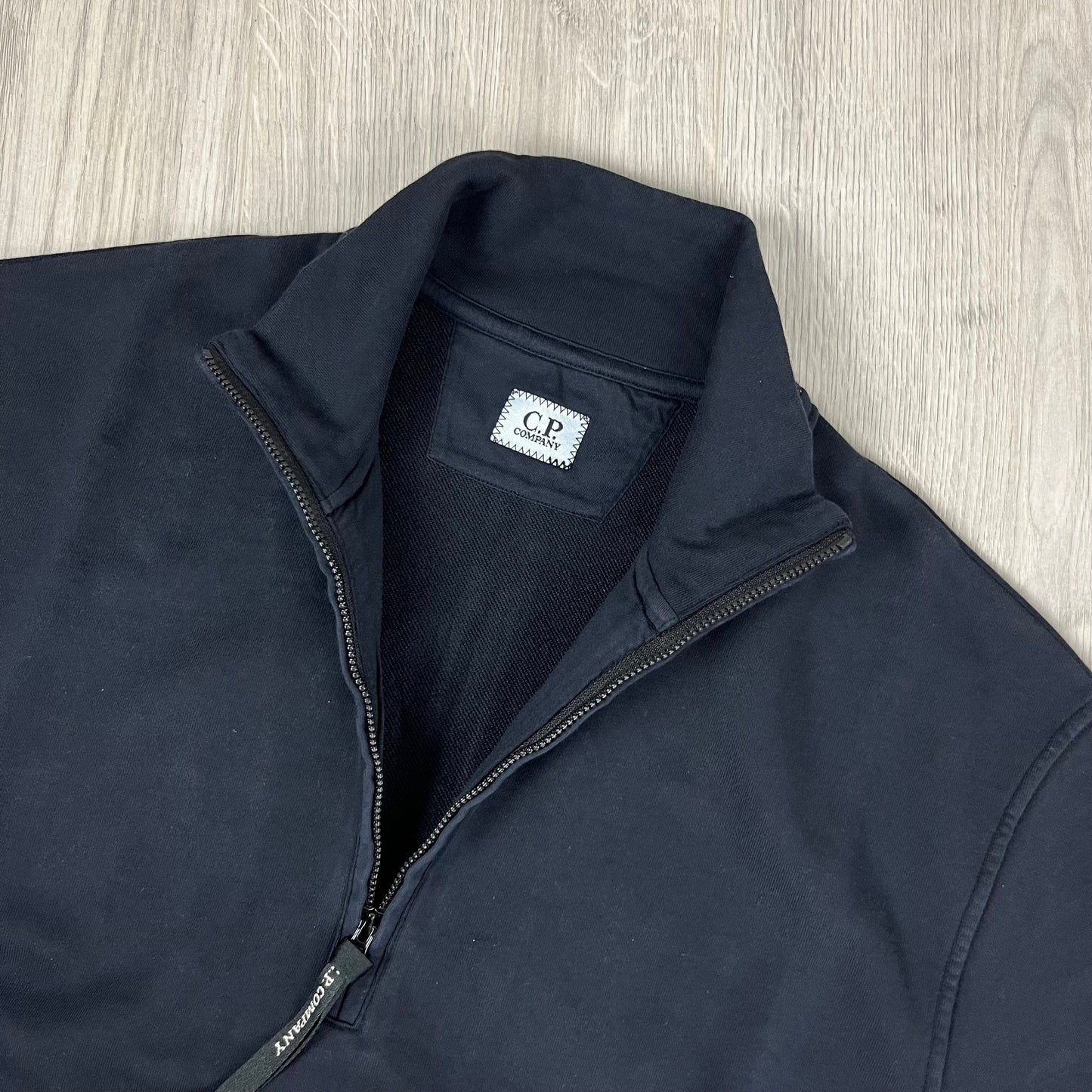 CP Company Raised Fleece Zip Sweatshirt - Navy