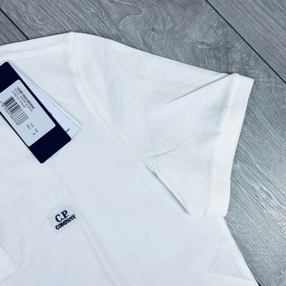 CP Company Piquet Polo Shirt - White