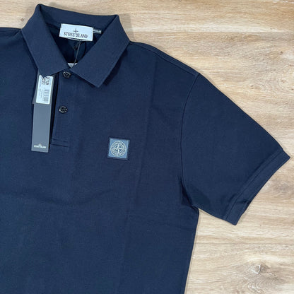 Stone Island Organic Cotton Pique Regular Fit Polo Shirt in Navy