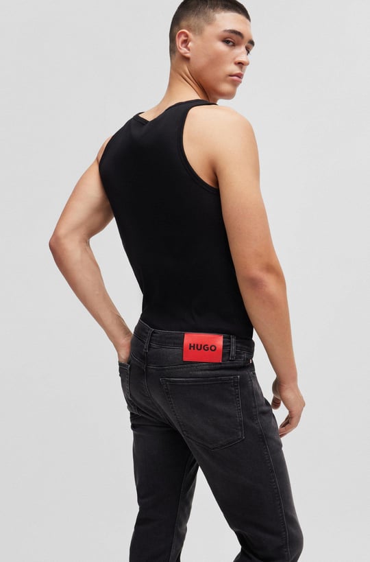 2026 New Hugo Boss Slim Fit 708 Jeans In Dark Grey